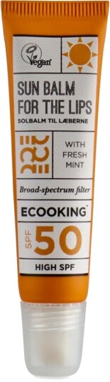 Ecooking Sun Lip Balm SPF 50 Vegansk 15 ml med Mint