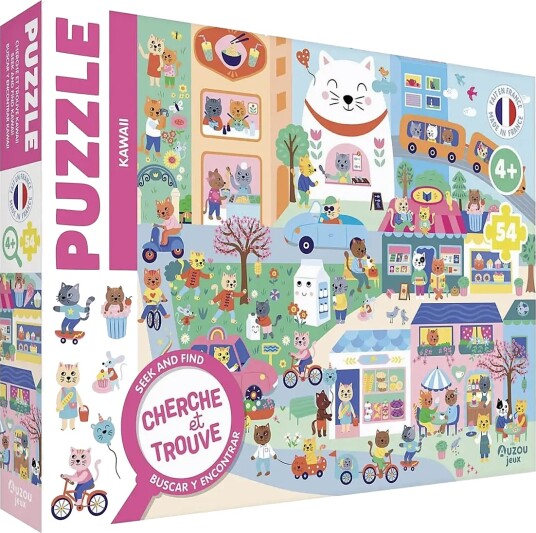 Auzou Puzzle 54 PcSeek & Find Kawaii Multi/patterned ONE SIZE
