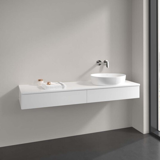 Villeroy & Boch Antao Servantskap med 2 skuffer 160x50x19 cm u/lys Hvit Matt