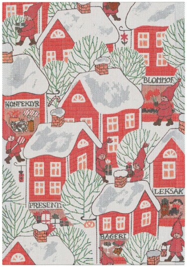 Ekelund Linneväveri Tomtebyn kjøkkenhåndkle 35x50 cm Rød Ekelund Linneväveri Tomtebyn kjøkkenhåndkle 35x50 cm Rød