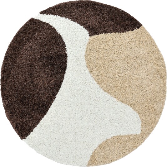 Runde tepper Chiniot brun/beige/hvit Størrelse: Ø 200 cm Runde tepper Chiniot brun/beige/hvit Størrelse: Ø 200 cm