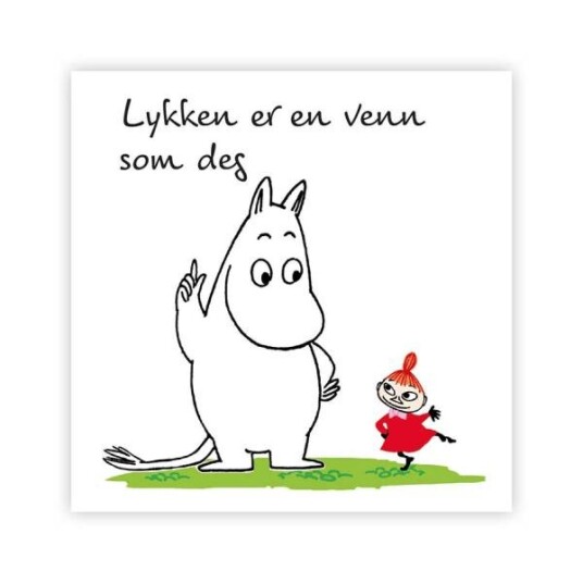 Mummi - Mummi kort dobbelt Lykken er en venn hvit