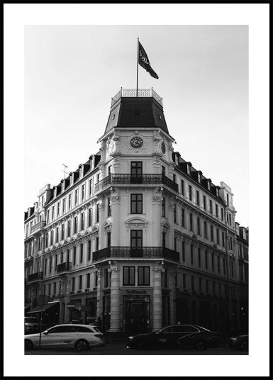 Copenhagen Historic Building Black & White Plakat Plakat / 70x100cm