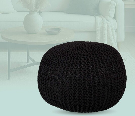 Strikket puff – Rund bohemsk design komfortable sitteplasser
