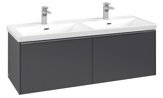 Villeroy & Boch  Subway 3.0 Servantskap m/2 skuffer 1272x429x478 mm Grafitt Matt