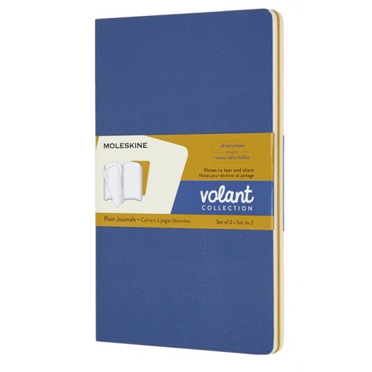 Moleskine Volant Large Blue/Yellow Plain