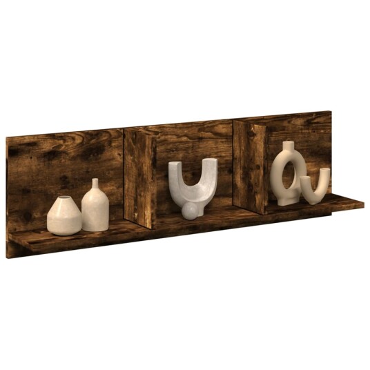 Veggskap 100x16,5x30 cm røkt eik konstruert tre Veggskap 100x16,5x30 cm røkt eik konstruert tre