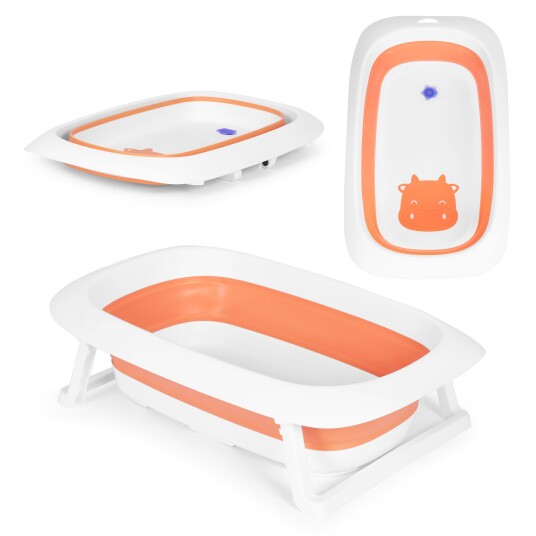 Selgro Sammenleggbar Badekar For Barn Med Avløp 81cm ECOTOYS Oransje