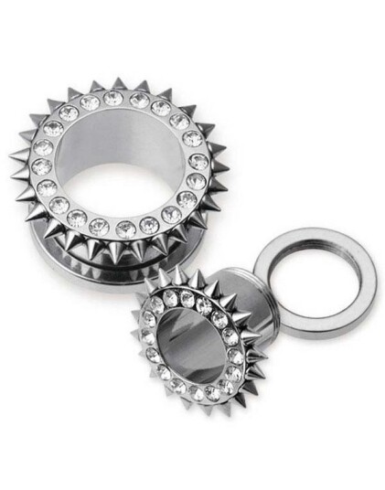 Aab Pointed Edges Piercing Tunnel med Stener Strl 12 mm Aab Pointed Edges Piercing Tunnel med Stener Strl 12 mm