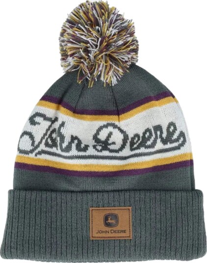 John Deere Beanie Sage/Ivory/Purple John John Deere Beanie Sage/Ivory/Purple John