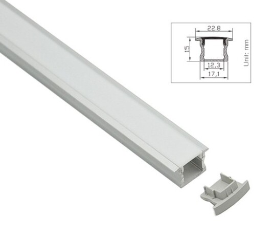 Knight 12 Aluprofil 2m I/U Sort