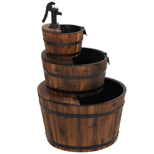 vidaXL Vannfontene med pumpe 60x60x94 cm heltre gran