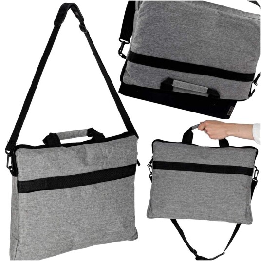 Laptopveske 15,6" med stropp – slitesterk grå veske