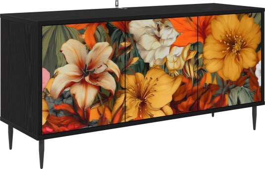 vidaXL TV skap GENNEP 102 x 33 x 51 cm Svart eik Konstruert tre vidaXL TV skap GENNEP 102 x 33 x 51 cm Svart eik Konstruert tre