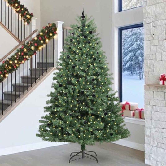 Kunstig sammensatt juletre grønn 300 cm PVC og metall