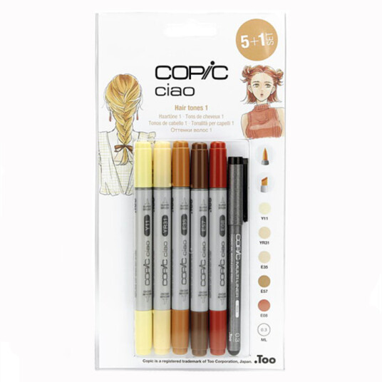 Copic Ciao 5+1 Fineliner Hair Tones 1 Copic Ciao 5+1 Fineliner Hair Tones 1