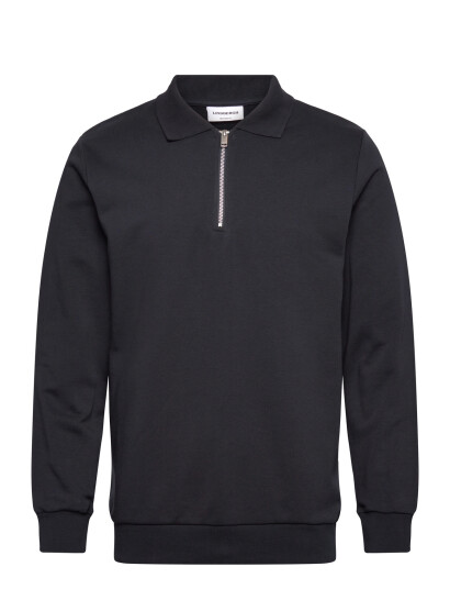 Lindbergh Sweat Polo With Zip L/S Black XXL
