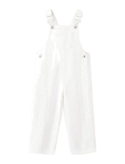 Mango Embroidered Denim Dungarees White 18 24M