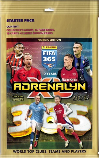Panini FIFA 365 Adrenalyn XL 2025 Samlekort Startpakke for Barn