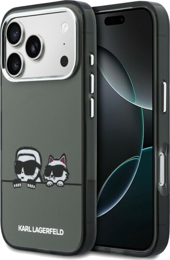 Karl Lagerfeld iPhone 17 Pro Max MagSafe Deksel med Choupette Peekaboo Logo - Svart