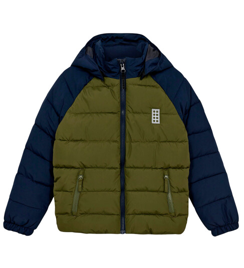 LEGO® Wear Polstret Jakke Lettvekts Jeep 704 Dark Khaki LEGO® Wear 11 år 146 Dunjakke Blå Grønn