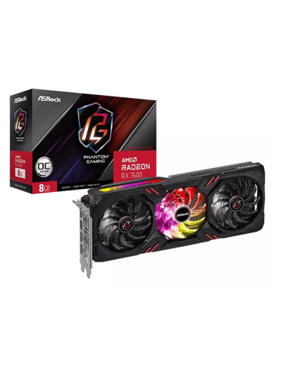 ASRock Radeon RX 7600 Phantom Gaming OC 8GB GDDR6 - 8GB GDDR6 RAM - Grafikkort ASRock Radeon RX 7600 Phantom Gaming OC 8GB GDDR6 - 8GB GDDR6 RAM - Grafikkort