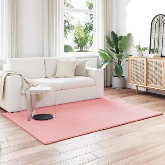Kunstpels Kanin Teppe Olite Rosa 140 x 200 cm Polyester