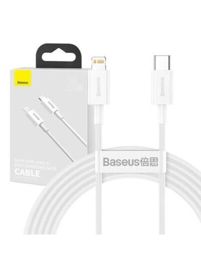 Baseus Superior 20W PD USB-C til Lightning-kabel 2m Hvit