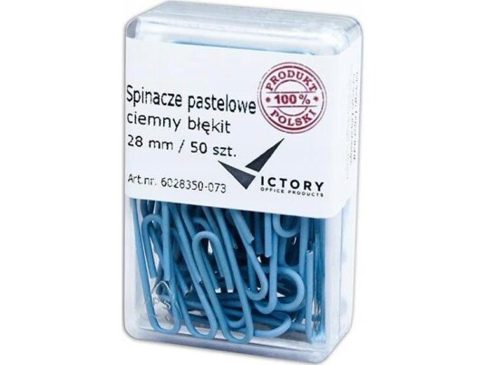 Victory Office Produkt Victory Office Kontorklipper 28Mm 50 Stk. Rund Pastell Mørkeblå Plastbeholder