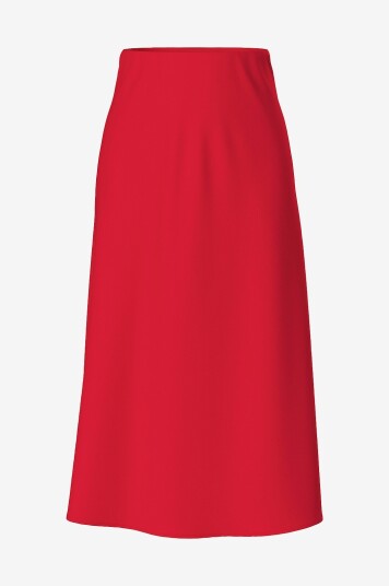 pieces - Skjørt pcFranan HW Midi Skirt Noos - Rød
