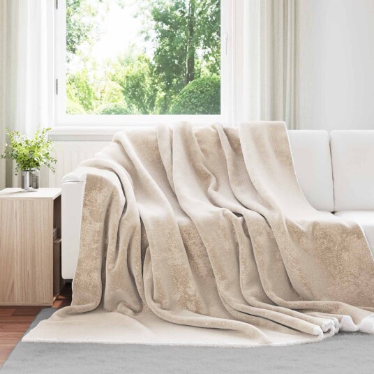 vidaXL Kastteppe Beige 220 x 240 cm Fleece
