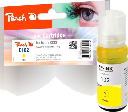Kompatibel med Epson CISS 102 Blekkflaske Gul T03R440 70ml