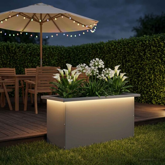 vidaXL Hageplantekasse med LED Antrasitt 30 x 60 x 30 cm Stål