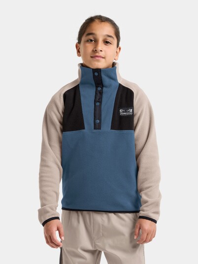 Didriksons Kids' Yokto Half Button 2 Blue Fog 140
