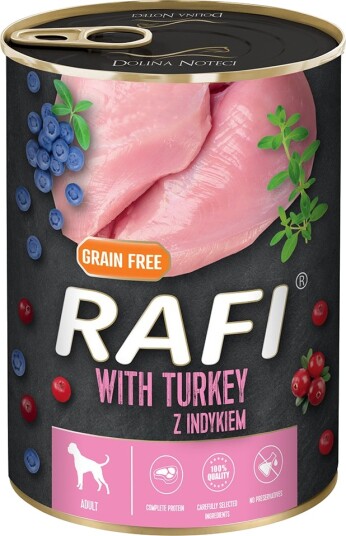 Rafi Våtfôr Adult Med Blåbær Og Tranebær Kalkun 24 X 400 G Rafi Våtfôr Adult Med Blåbær Og Tranebær Kalkun 24 X 400 G
