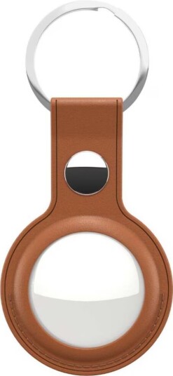 Keybudz Skinnnøkkelring til Apple AirTag - Brun GPS Tracker Tilbehør