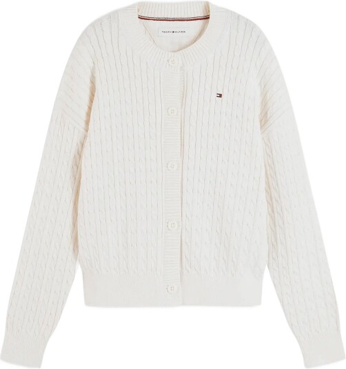 Tommy Hilfiger Cable Cotton Knit Cardigan IVORY PETAL 164