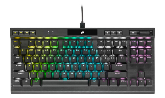 Corsair K70 RGB TKL Chion MX Red Gamingtastatur Uten numpad Nordisk Svart