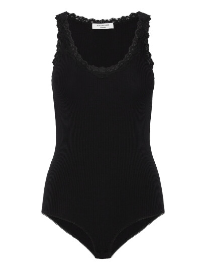 Rosemunde Silk Bodystocking W/ Lace - Black - M