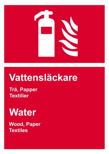 Klistremerke Vann Brannslukker