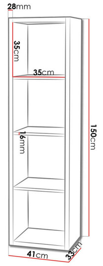 Franzine Bokhylle 41 cm Hvit Franzine Bokhylle 41 cm Hvit