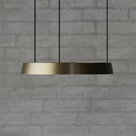 Edge Round LED-hengelampe i messing, Ø40 cm, Smart - Light-Point - Stue - Design - Aluminium - Med flere lyskilder