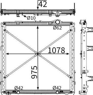 Radiator, motorkjøling MAHLE CR 2086 000S