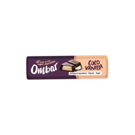 Ombar kokos & vanilje fylt sjokoladebar 42 g Ombar kokos & vanilje fylt sjokoladebar 42 g
