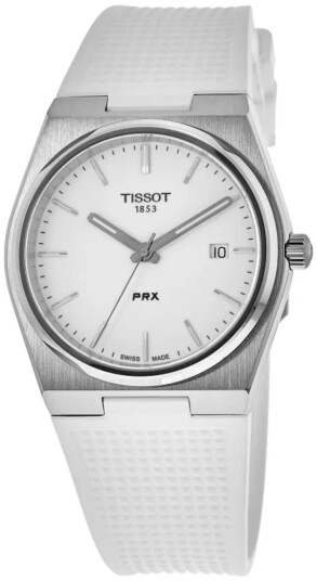 Tissot Herreklokke T137.410.17.011.00 PRX Hvit/Gummi Ø40 mm