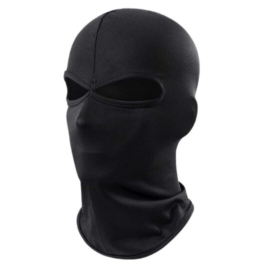 Tynn svart balaclava skimaske røverhatt 2 hull
