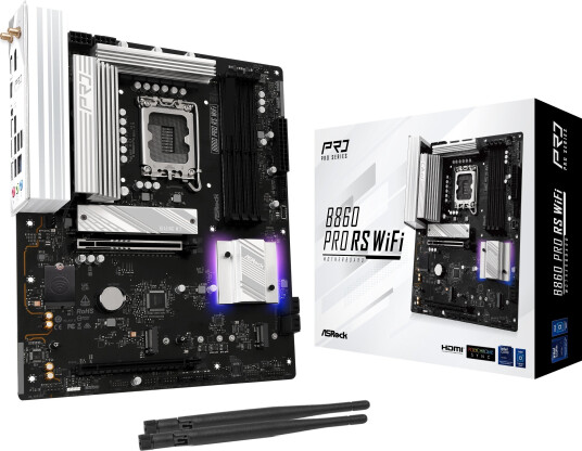 ASRock B860 Pro RS Hovedkort ATX med DDR5, WiFi 6E, HDMI, DisplayPort ASRock B860 Pro RS Hovedkort ATX med DDR5, WiFi 6E, HDMI, DisplayPort