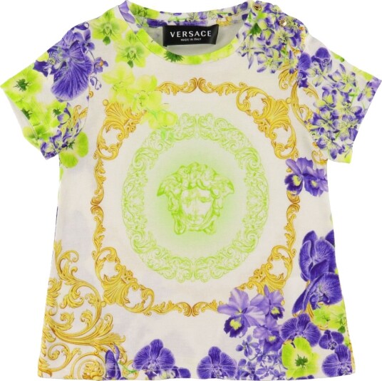 Versace T skjorte   Hvit m. Trykk   Versace   12 18 md   T skjorte Grønn Lilla   80 86
