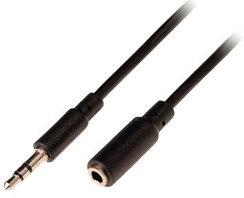 Nedis  3.5 mm Hane - 3.5 mm Hona 3 m Svart
