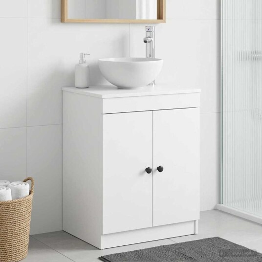 Baderomsskap Hvit 54 x 41 x 70 cm Konstruert tre Baderomsskap Hvit 54 x 41 x 70 cm Konstruert tre